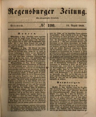 Regensburger Zeitung Mittwoch 11. August 1841