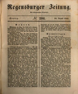 Regensburger Zeitung Montag 30. August 1841