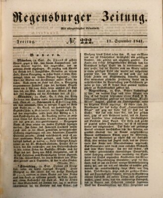 Regensburger Zeitung Freitag 17. September 1841