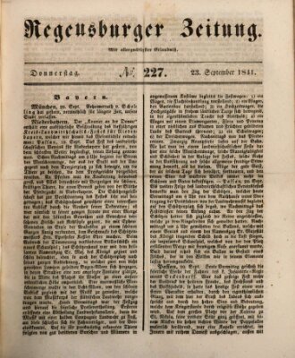 Regensburger Zeitung Donnerstag 23. September 1841