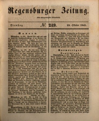 Regensburger Zeitung Dienstag 19. Oktober 1841