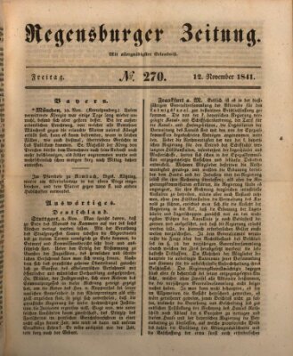Regensburger Zeitung Freitag 12. November 1841