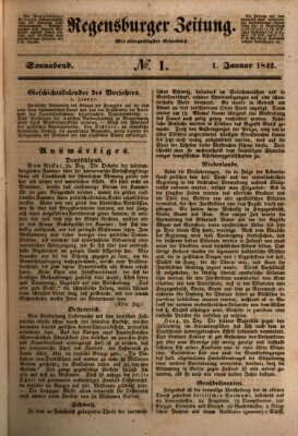 Regensburger Zeitung Saturday 1. January 1842