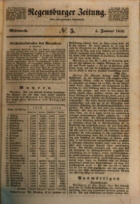 Regensburger Zeitung Mittwoch 5. Januar 1842