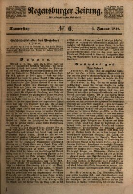 Regensburger Zeitung Donnerstag 6. Januar 1842