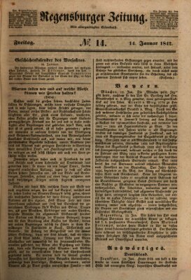 Regensburger Zeitung Freitag 14. Januar 1842