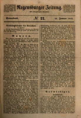 Regensburger Zeitung Samstag 22. Januar 1842