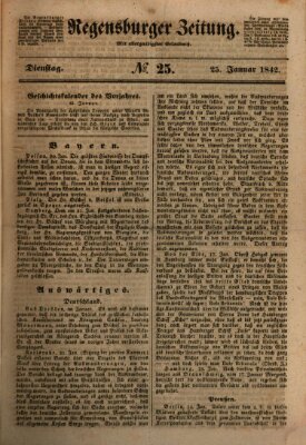 Regensburger Zeitung Dienstag 25. Januar 1842