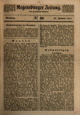 Regensburger Zeitung Sonntag 30. Januar 1842