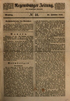 Regensburger Zeitung Montag 31. Januar 1842