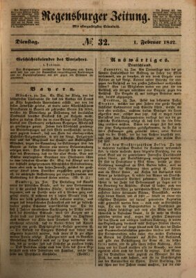 Regensburger Zeitung Dienstag 1. Februar 1842