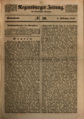 Regensburger Zeitung Samstag 5. Februar 1842