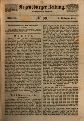 Regensburger Zeitung Montag 7. Februar 1842