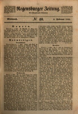 Regensburger Zeitung Mittwoch 9. Februar 1842