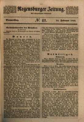 Regensburger Zeitung Donnerstag 10. Februar 1842