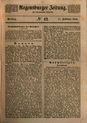 Regensburger Zeitung Freitag 11. Februar 1842