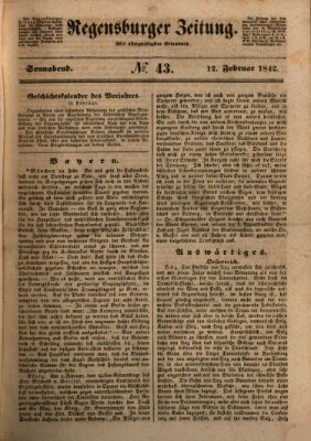 Regensburger Zeitung Samstag 12. Februar 1842