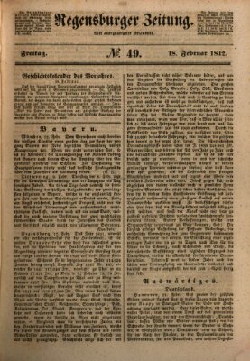 Regensburger Zeitung Freitag 18. Februar 1842