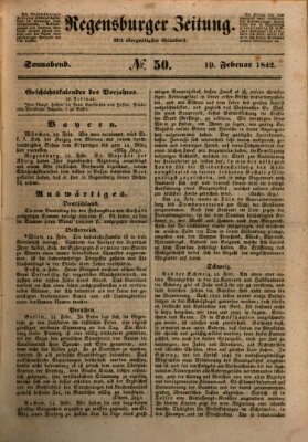 Regensburger Zeitung Samstag 19. Februar 1842