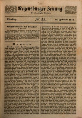 Regensburger Zeitung Dienstag 22. Februar 1842