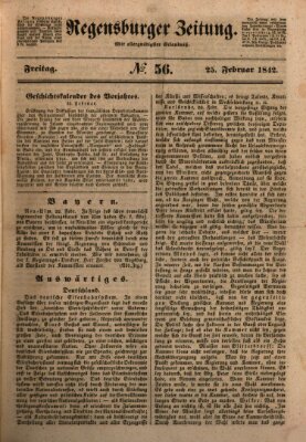 Regensburger Zeitung Freitag 25. Februar 1842