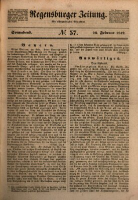 Regensburger Zeitung Samstag 26. Februar 1842