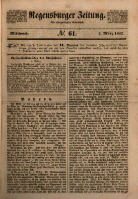 Regensburger Zeitung Mittwoch 2. März 1842