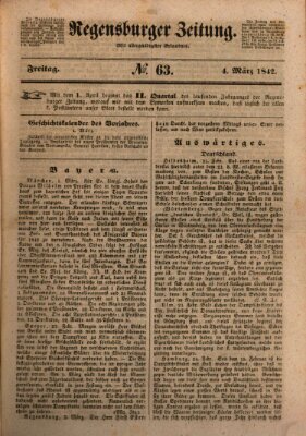 Regensburger Zeitung Freitag 4. März 1842