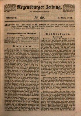 Regensburger Zeitung Mittwoch 9. März 1842