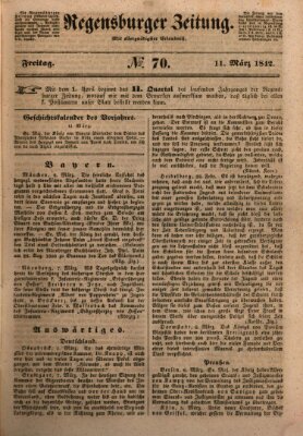 Regensburger Zeitung Freitag 11. März 1842