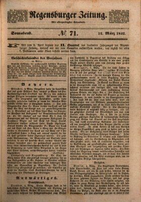 Regensburger Zeitung Samstag 12. März 1842