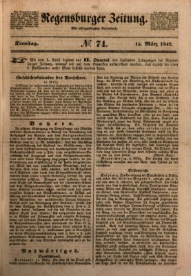 Regensburger Zeitung Dienstag 15. März 1842