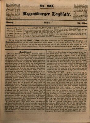 Regensburger Zeitung Montag 21. März 1842