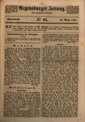 Regensburger Zeitung Samstag 26. März 1842