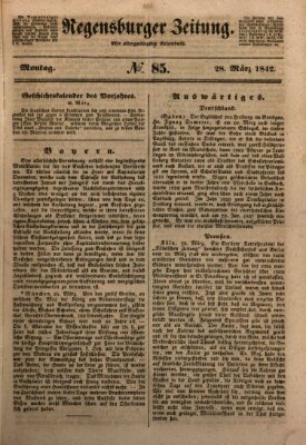 Regensburger Zeitung Montag 28. März 1842