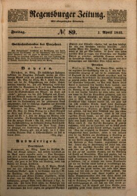 Regensburger Zeitung Freitag 1. April 1842