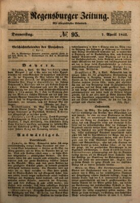 Regensburger Zeitung Donnerstag 7. April 1842