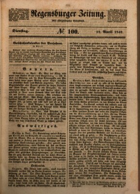 Regensburger Zeitung Dienstag 12. April 1842