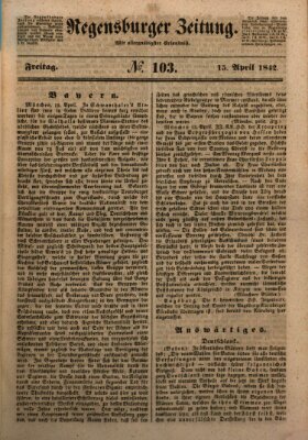 Regensburger Zeitung Freitag 15. April 1842