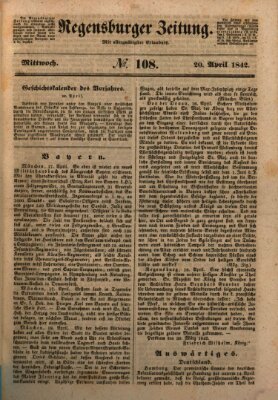 Regensburger Zeitung Mittwoch 20. April 1842