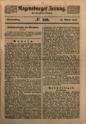 Regensburger Zeitung Donnerstag 21. April 1842