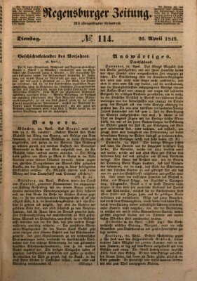 Regensburger Zeitung Dienstag 26. April 1842