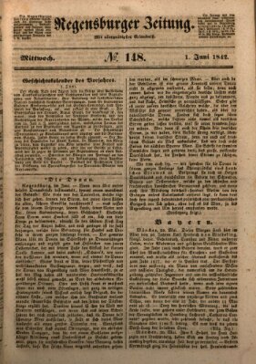 Regensburger Zeitung Mittwoch 1. Juni 1842