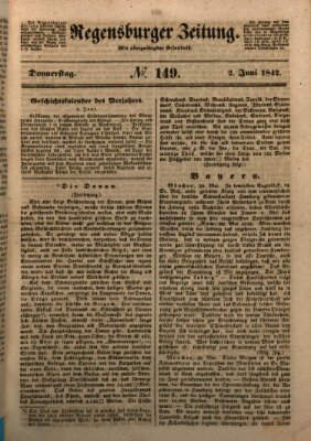 Regensburger Zeitung Donnerstag 2. Juni 1842