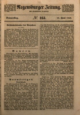 Regensburger Zeitung Donnerstag 16. Juni 1842