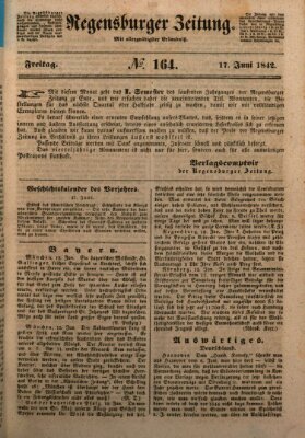 Regensburger Zeitung Freitag 17. Juni 1842