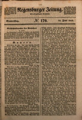 Regensburger Zeitung Donnerstag 23. Juni 1842