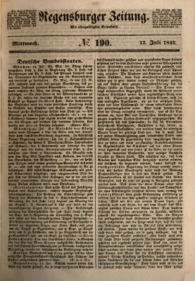 Regensburger Zeitung Mittwoch 13. Juli 1842