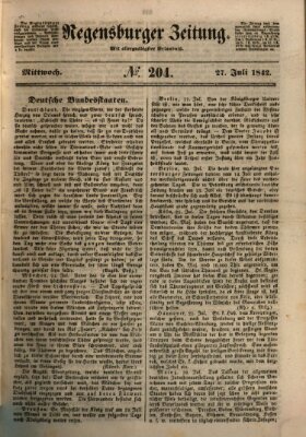 Regensburger Zeitung Mittwoch 27. Juli 1842