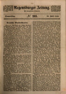 Regensburger Zeitung Donnerstag 28. Juli 1842